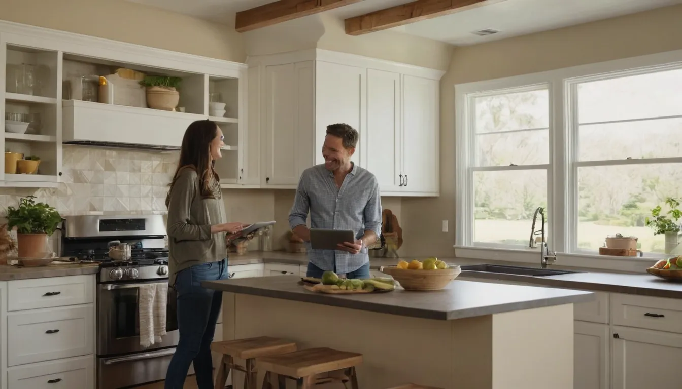 Homeowners reviewing kitchen remodel plans with a local provider in the Raymore area